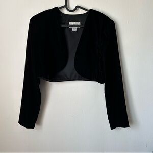 Jessica McClintock | Vintage Bolero Open Cropped Shrug w/ Shoulder Pads